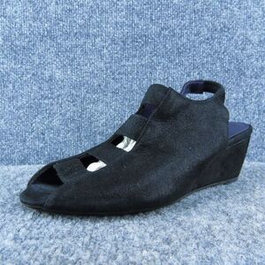 Vaneli Women‎ Slingback Sandal Shoes Black Leather Size 7.5 Narrow